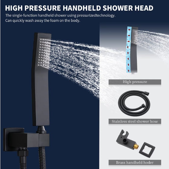 Halden — Wall-Mount Complete Shower Mixer Set, Matte Black