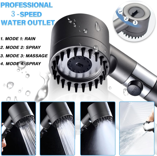 Ellery Scalp — 3-Mode Shower Head with Scalp Brush