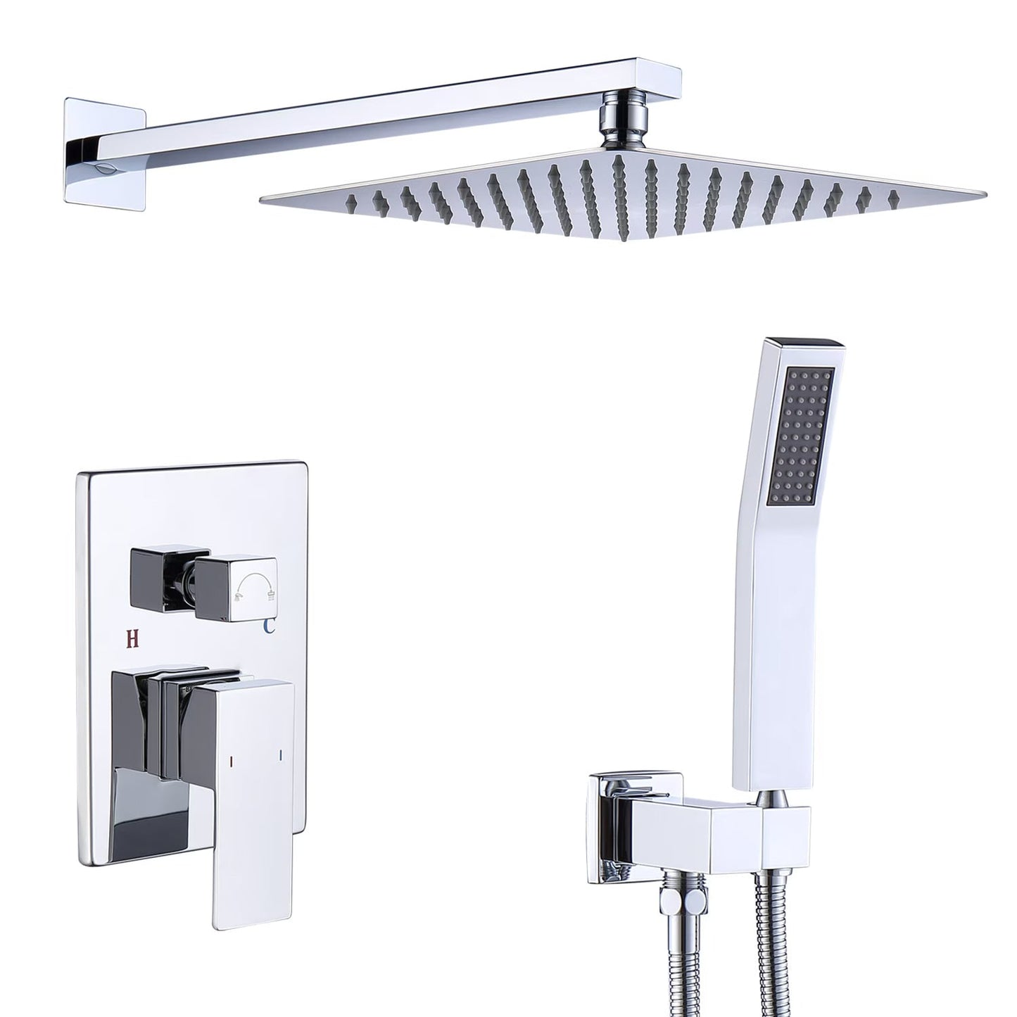 Thornbury — Chrome Rainfall Shower Set (12″)