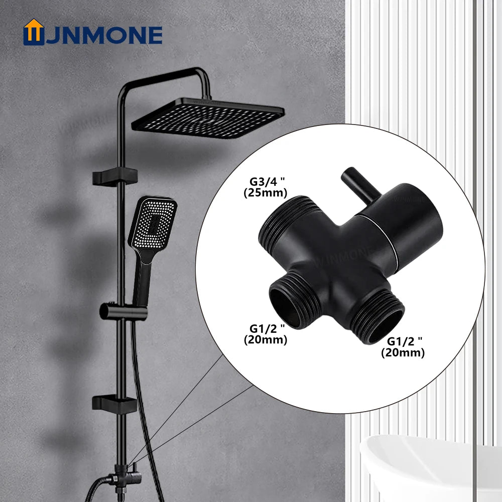 Fenwick wall-mounted shower column set with rainfall head and bath mixer