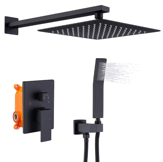 Halden concealed shower system in matte black