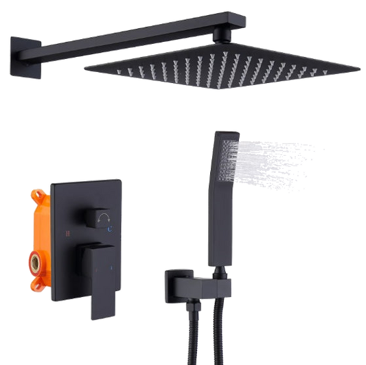 Halden concealed shower system in matte black