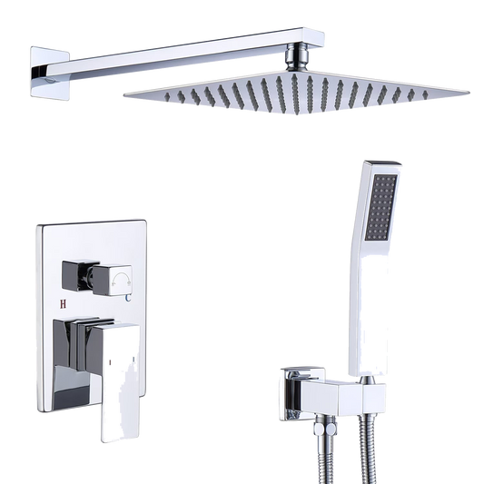 Thornbury 12 inch rainfall shower system in polished chrome